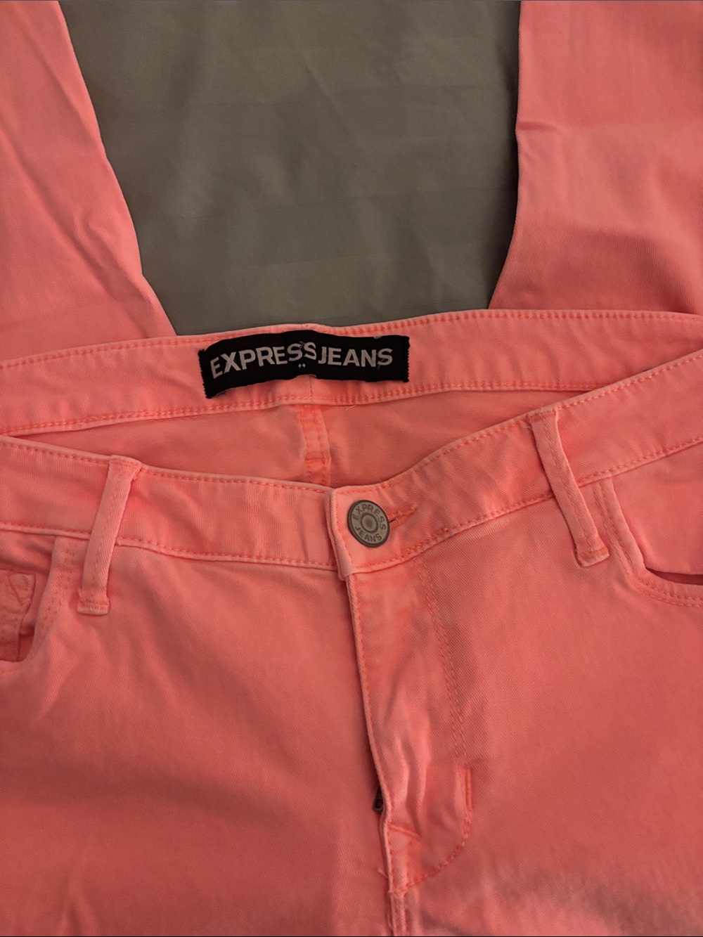 Express Coral Skinny Jeans - Picture 4 of 5